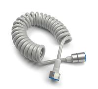 ELINKUME Tubo per doccia telescopico, flessibile per bidet, tubo a spirale in ABS, per doccetta, WC, bidet, lavandino, pistola a spruzzo per bagno, anti-torsione, estensibile (grigio)