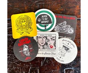 Elio e le Storie Tese Sottobicchieri Artistici, Set da Collezione, Design Vintage Italiano