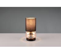 ELIO LAMPADA DA TAVOLO BASE VETRO AMBRA CON PARALUME NERO H. 29CM 1 LUCE ATTACCO E27