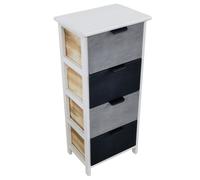 milani home - Mobiletto in Legno con 4 cassetti cm 34 l x 25 p x 77 HDI coloreGrigio