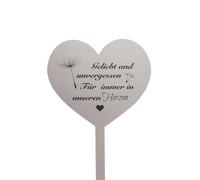 EliphonTowne Decorazione per tomba in acciaio inox, resistente alle intemperie, design a forma di cuore, per trasferire l'amore, decorazione per esterni, decorazione cimitero, spina in metallo
