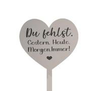 EliphonTowne Decorazione per tomba in acciaio inox, resistente alle intemperie, design a forma di cuore, per trasferire l'amore, decorazione per esterni, decorazione cimitero, spina in metallo