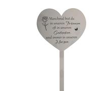 EliphonTowne Decorazione per tomba in acciaio inox, resistente alle intemperie, design a forma di cuore, per trasferire l'amore, decorazione per esterni, decorazione cimitero, spina in metallo