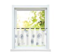 Elir - Tendina moderna con passanti, per cucina, con dente di leone, in voile trasparente, 1 pezzo, 100% poliestere, Motivo dente di leone., HxB 45x90cm