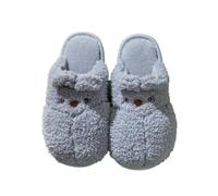 ELIRAR Pantofole a forma di coniglietto con fiocco, per donne e uomini, sfocate, graziose, soffici, per interni ed esterni, antiscivolo, morbide, Grigio, 8.5-9.5 Women/8-9 Men