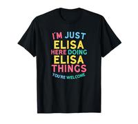 Elisa Here Doing Elisa Things Divertente Nome Elisa Maglietta