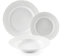 Elisa Rococò Servizio Piatti 18 Pezzi, Porcellana, Bianco