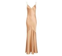 Elisabetta Franchi - Abito da sera in raso slim-fit - - Dresses - Donna - Beige - L