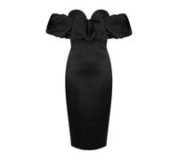 Elisabetta Franchi - Abito in duchesse con scollo 3D - - Dresses - Donna - Nero - L