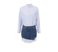 Elisabetta Franchi - Abito in Popeline di Cotone e Denim - - Dresses - Donna - Blu - M