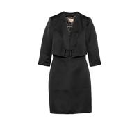 Elisabetta Franchi - Abito in Raso Duchessa con Schiena in Tulle e Giacca - - Dresses - Donna - Nero - L