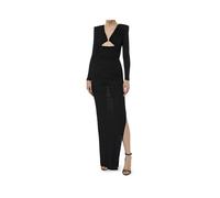 Elisabetta Franchi - Abito Lungo Maxi in Crêpe Jersey Drappeggiato - - Dresses - Donna - Nero - S