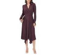 Elisabetta Franchi abito midi in georgette con collana borgogna 44