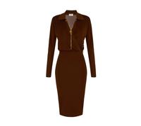 Elisabetta Franchi - Abito midi in maglia Am19S66E2 - - Dresses - Donna - Marrone - M