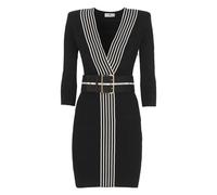 Elisabetta Franchi - Belted Knit Dress - - Dresses - Donna - Nero - L