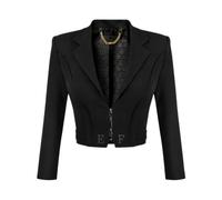 Elisabetta Franchi - Blazer Corto Double Crepe Stretch - - Jackets - Donna - Nero - S