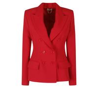 Elisabetta Franchi - Blazer Doppiopetto con Bavero a Punta - - Jackets - Donna - Rosso - S