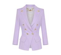 Elisabetta Franchi - Blazer doppiopetto in crêpe stretch - - Jackets - Donna - Viola - S