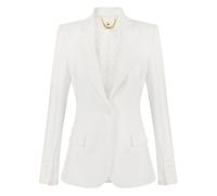 Elisabetta Franchi - Blazer in double stretch crepe - - Jackets - Donna - Bianco - XL