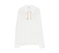 Elisabetta Franchi - Blusa in Georgette - - Blouses & Shirts - Donna - Bianco - S
