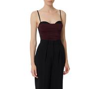 Elisabetta Franchi body con drappeggi borgogna nero