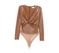 Elisabetta Franchi - Body con scollo a V e dettaglio intrecciato - - Tops - Donna - Marrone - M