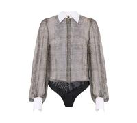 Elisabetta Franchi - Body con stampa pitone e colletto - - Blouses & Shirts - Donna - Nero - L