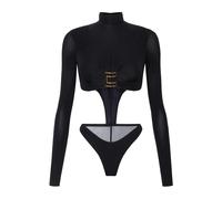Elisabetta Franchi - Body in jersey con dettaglio logo gioiello - - Tops - Donna - Nero - L