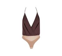 Elisabetta Franchi - Body in Viscose Georgette - - Tops - Donna - Marrone - S