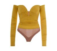 Elisabetta Franchi - Body Scollo a V Drappeggiato - - Tops - Donna - Giallo - L