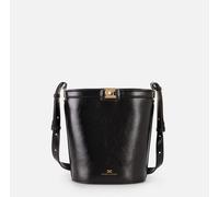 ELISABETTA FRANCHI Borsa a secchiello effetto naplak BS16A61E2 Nero