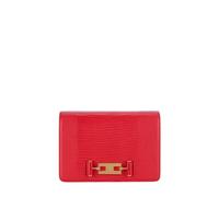 Elisabetta Franchi - Borsa a tracolla con texture effetto lucertola - - Bags - Donna - Rosso - ONE SIZE