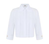 Elisabetta Franchi - Camicia in Cotone con Pinces - - Blouses & Shirts - Donna - Bianco - L