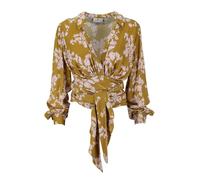 Elisabetta Franchi Camicia in Georgette con Fusciacca Giallo Curry/Quarzo