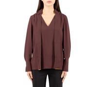 Elisabetta Franchi - Camicia in Viscosa Georgette con Cintura - - Blouses & Shirts - Donna - Marrone - M