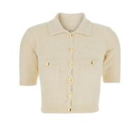 Elisabetta Franchi - Cardigan a maniche corte - - Knitwear - Donna - Beige - M