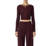 Elisabetta Franchi cardigan in maglia a rombi borgogna 44