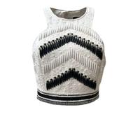 Elisabetta Franchi - Cotton Tweed Crop Top - - Tops - Donna - Beige - L