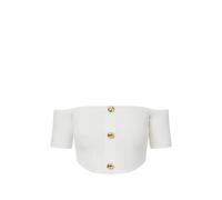 Elisabetta Franchi - Cropped Knit Top - - Blouses & Shirts - Donna - Bianco - L