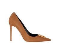 Elisabetta Franchi - Décolleté in camoscio con dettaglio logo - - Shoes - Donna - Marrone - 36 EU