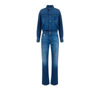 Elisabetta Franchi - Denim jumpsuit with jewel padlock - - Jumpsuits & Playsuits - Donna - Blu - S