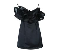 Elisabetta Franchi - Duchess Mini Dress with Maxi Ruffle - - Dresses - Donna - Nero - M