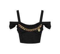 Elisabetta Franchi - Elastic Cotton Top with Collar To04861E2-110 - - Tops - Donna - Nero - L