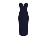 Elisabetta Franchi - Elegante Abito Midi in Misto Poliestere ed Elastan - - Dresses - Donna - Blu - L