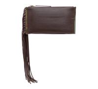 Elisabetta Franchi - Fringed Leather Clutch - - Bags - Donna - Marrone - ONE SIZE