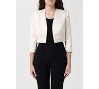 ELISABETTA FRANCHI Giacca crop in raso 38 Burro