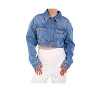 Elisabetta Franchi - Giacca cropped oversize in denim - - Jackets - Donna - Blu - L