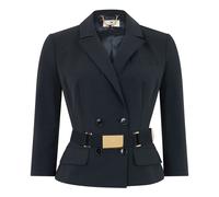 Elisabetta Franchi - Giacca In Tessuto Tecnico Bielastico con Cintura - - Jackets - Donna - Nero - M