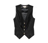 Elisabetta Franchi - Gilet in misto lino e crêpe - - Jackets - Donna - Nero - S