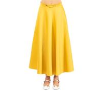 Elisabetta Franchi - Gonna in duchesse con logo gioiello - - Skirts - Donna - Giallo - L